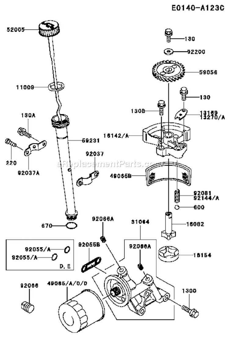 Page H Diagram and Parts List for FC420V ES12 Kawasaki Engine
