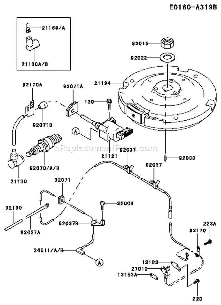 Page F Diagram and Parts List for FC420V GS07 Kawasaki Engine