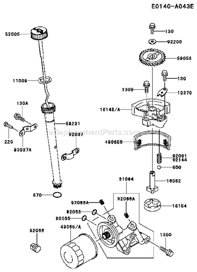 Page H Diagram and Parts List for FC420V GS07 Kawasaki Engine