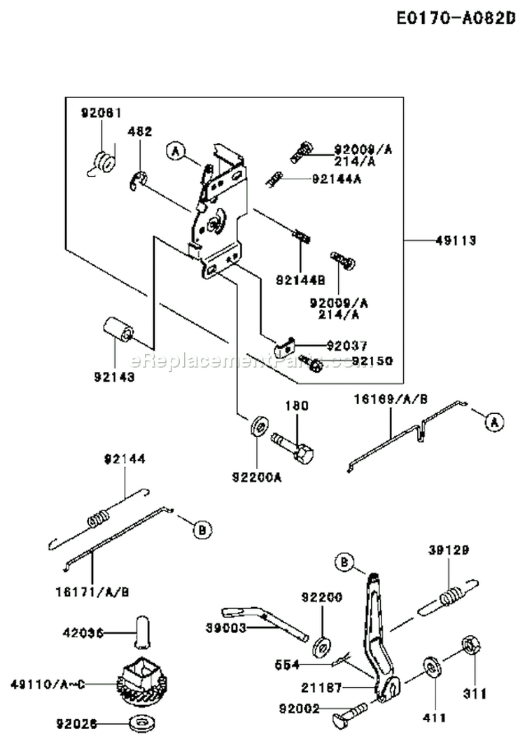 Page C Diagram and Parts List for FC401V CS03 Kawasaki Engine