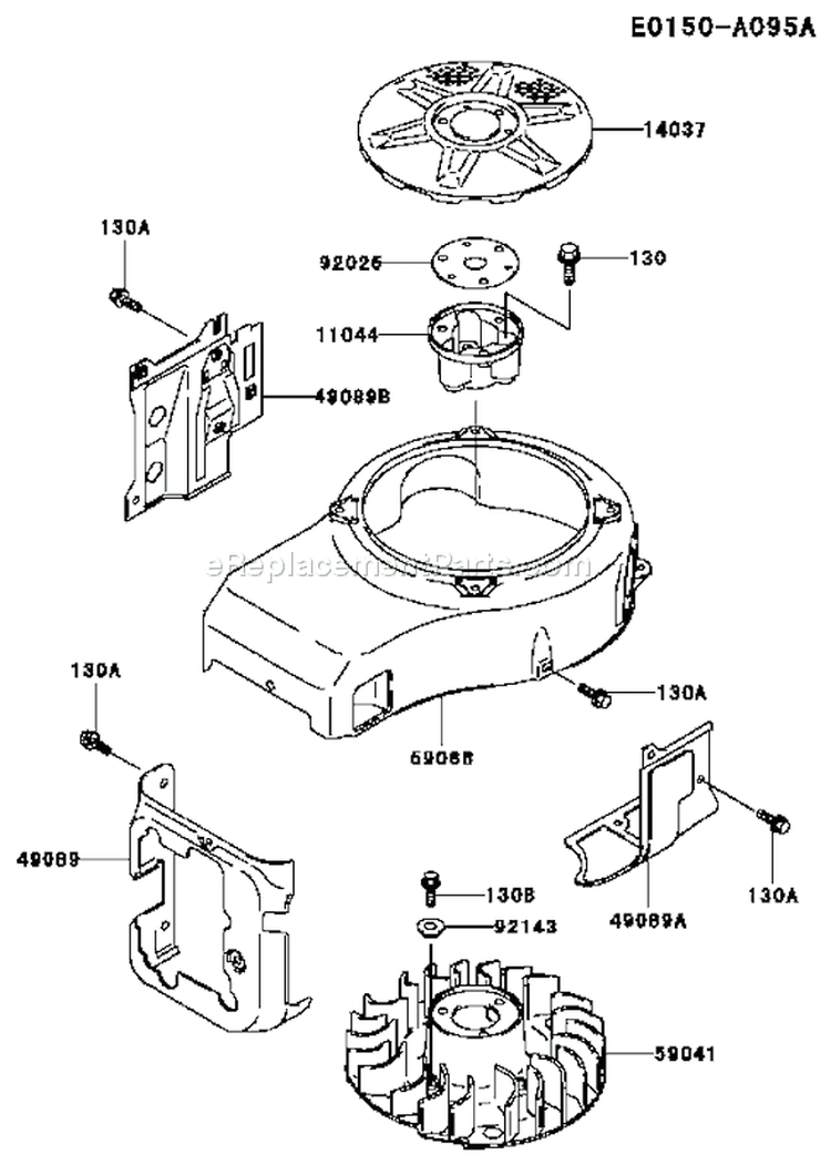 Page D Diagram and Parts List for FC401V CS03 Kawasaki Engine