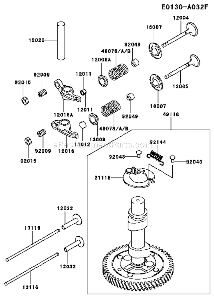 Page L Diagram and Parts List for FC420V HS01 Kawasaki Engine