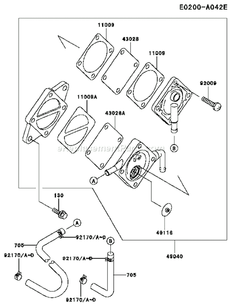 Page G Diagram and Parts List for FC401V CS03 Kawasaki Engine