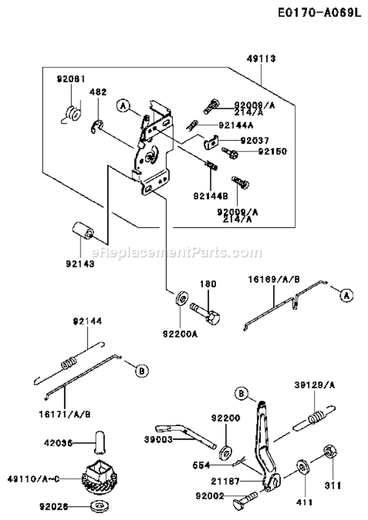 Page C Diagram and Parts List for FC420V DS17 Kawasaki Engine