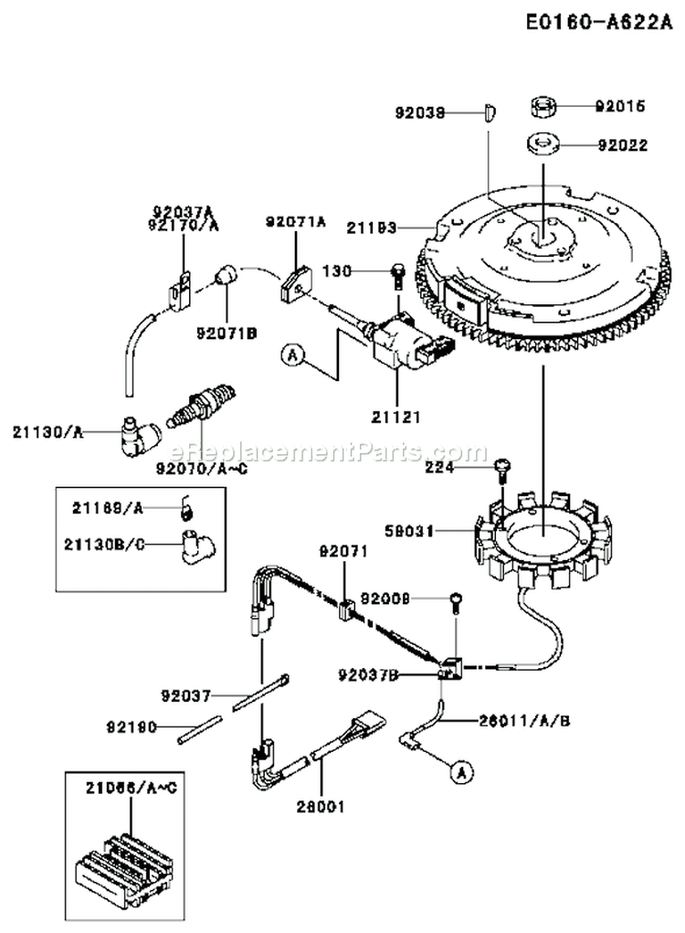 Page F Diagram and Parts List for FC420V DS17 Kawasaki Engine