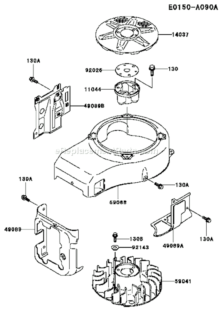 Page D Diagram and Parts List for FC420V KS09 Kawasaki Engine