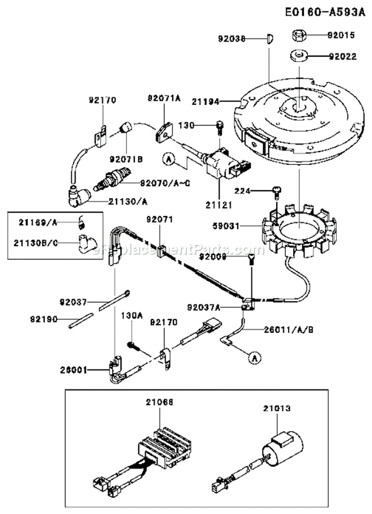 Page F Diagram and Parts List for FC420V KS09 Kawasaki Engine