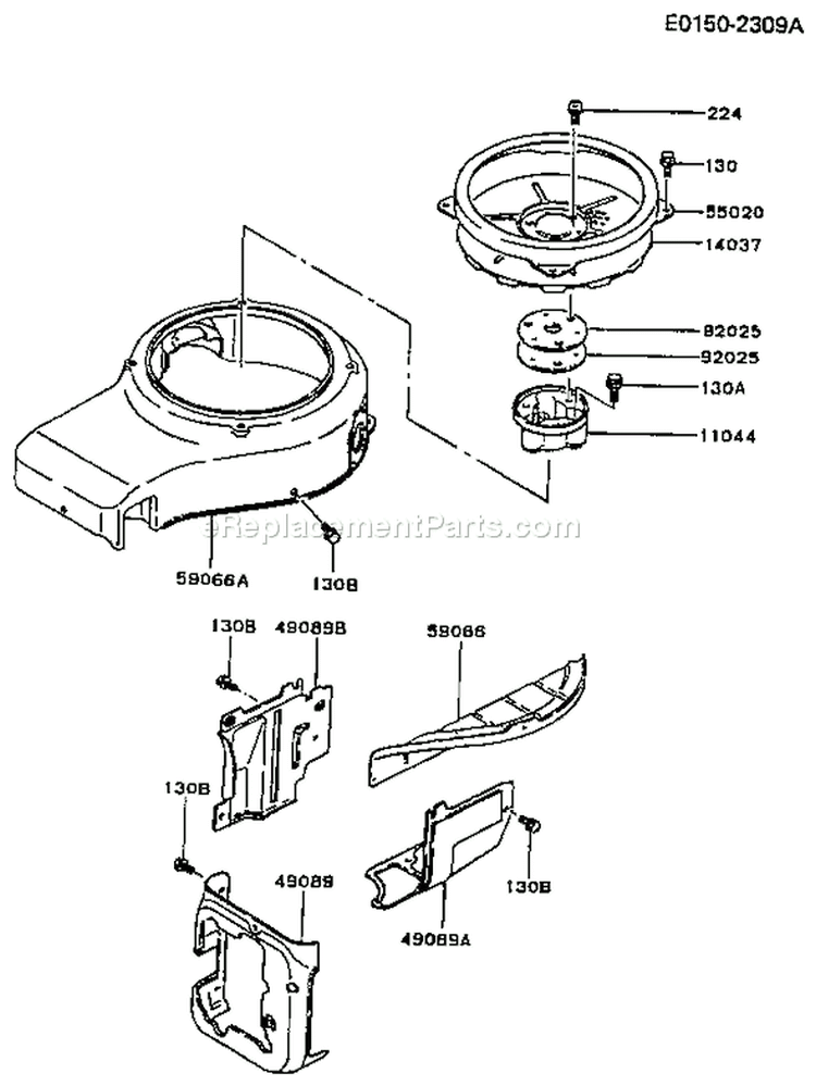 Page D Diagram and Parts List for FC540V AS13 Kawasaki Engine