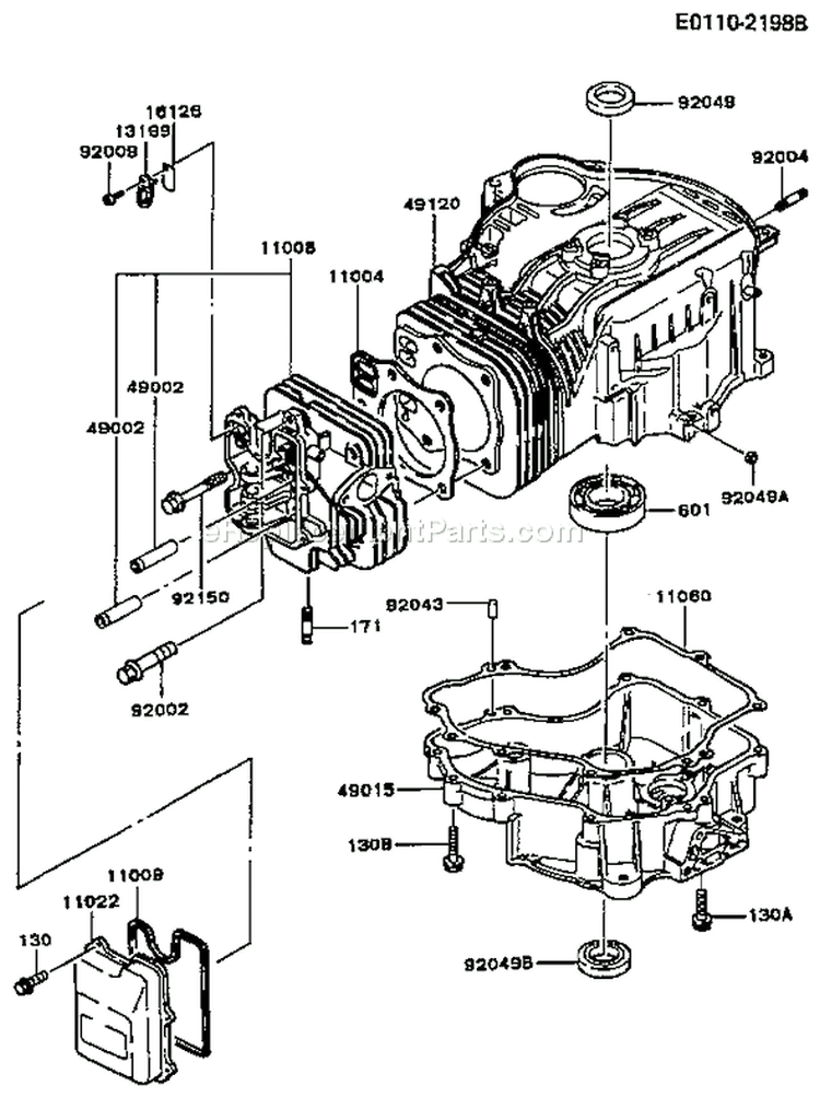 Page E Diagram and Parts List for FC540V AS13 Kawasaki Engine