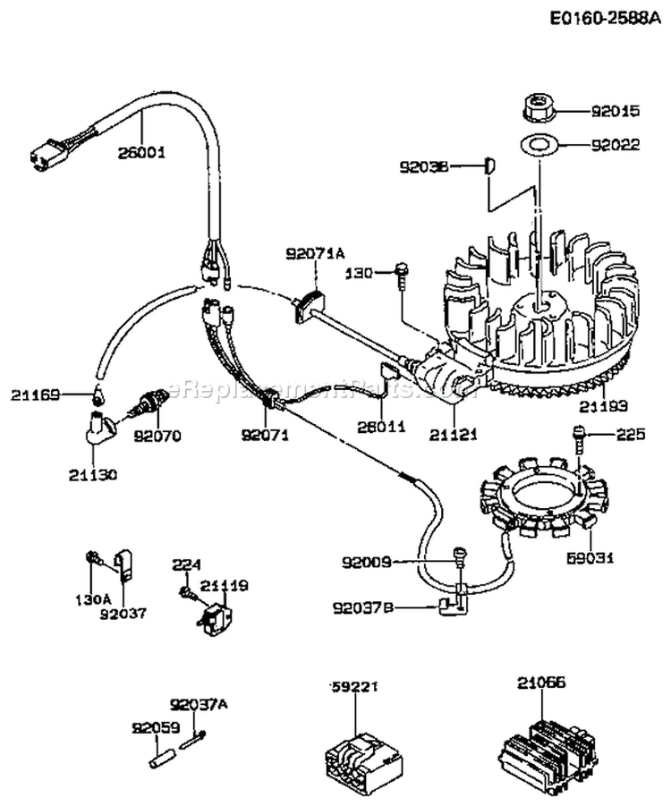 Page F Diagram and Parts List for FC540V AS13 Kawasaki Engine