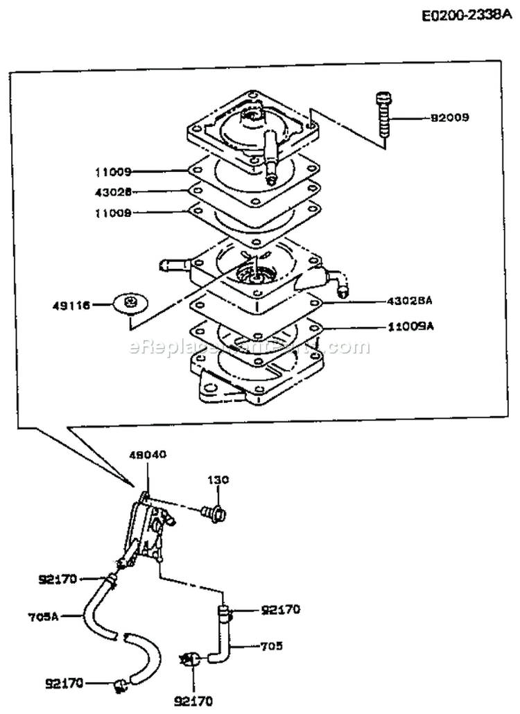 Page G Diagram and Parts List for FC540V AS13 Kawasaki Engine
