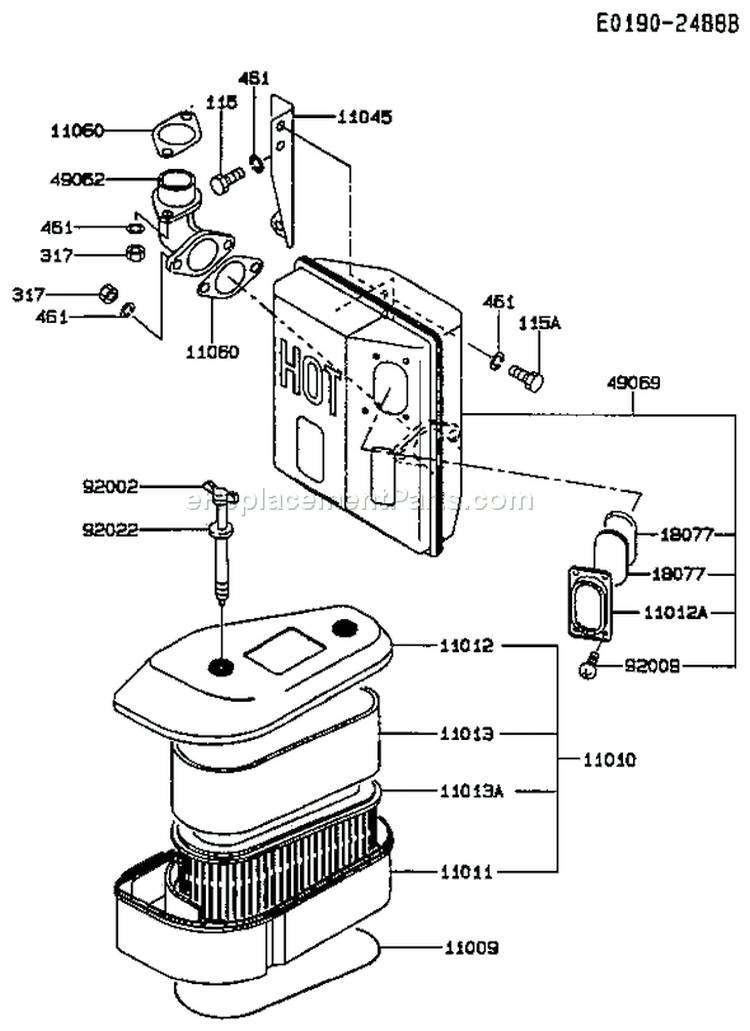 Page A Diagram and Parts List for FC540V BS04 Kawasaki Engine