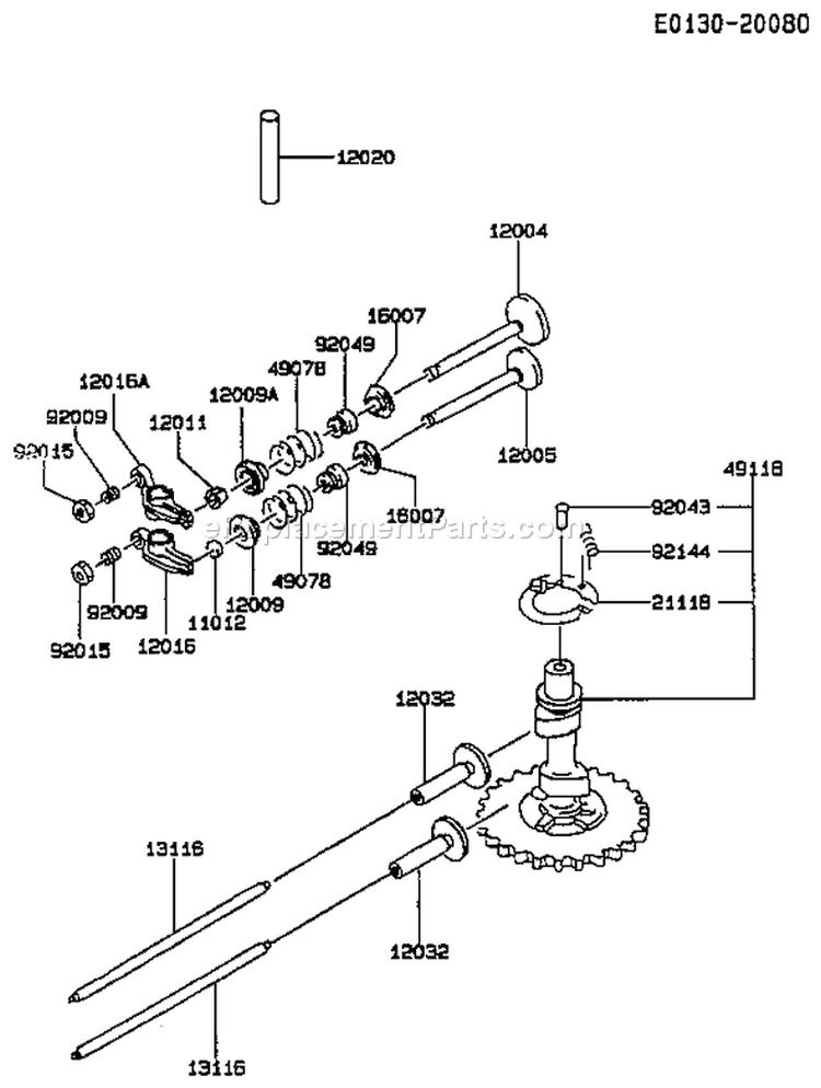 Page L Diagram and Parts List for FC540V BS04 Kawasaki Engine