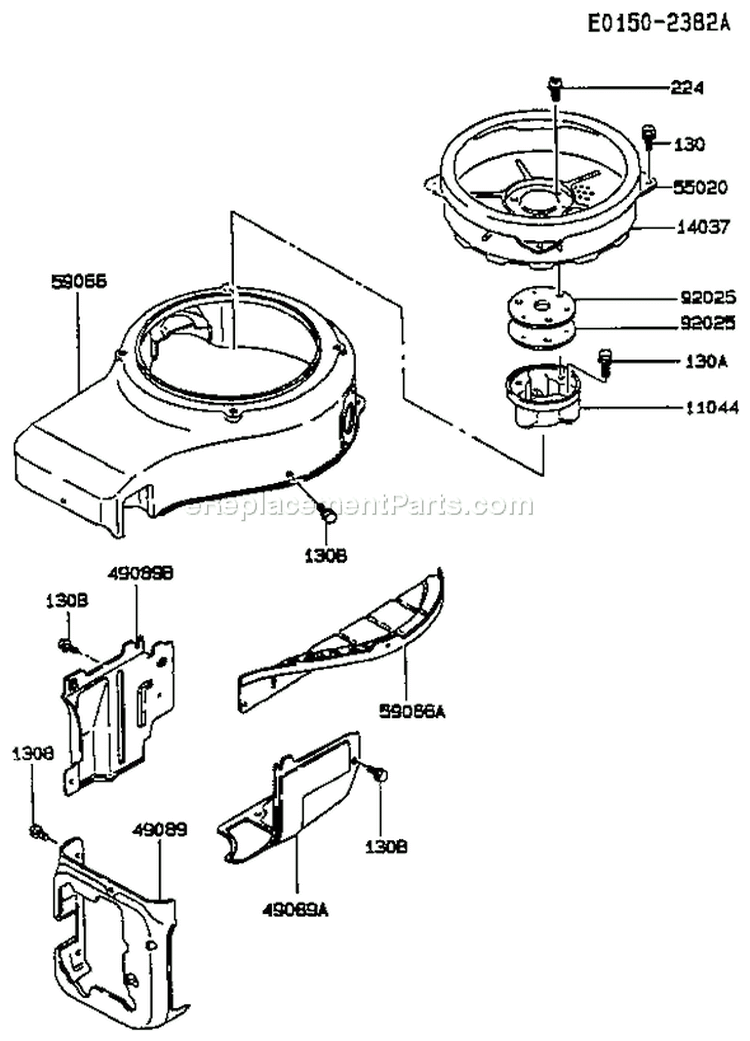 Page D Diagram and Parts List for FC540V BS04 Kawasaki Engine