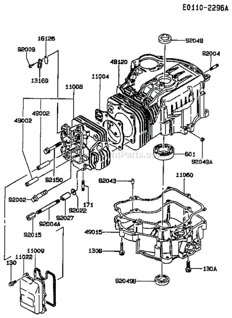 Page E Diagram and Parts List for FC540V BS04 Kawasaki Engine