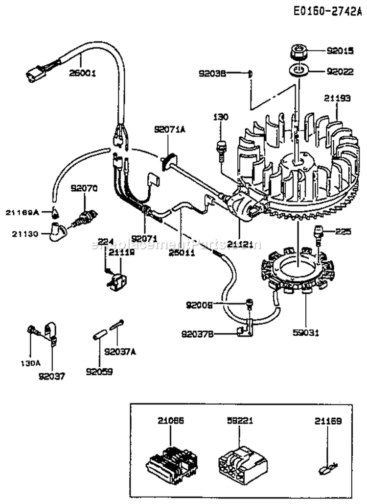 Page F Diagram and Parts List for FC540V BS04 Kawasaki Engine