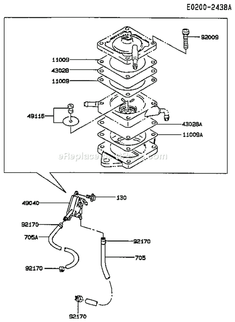 Page G Diagram and Parts List for FC540V BS04 Kawasaki Engine