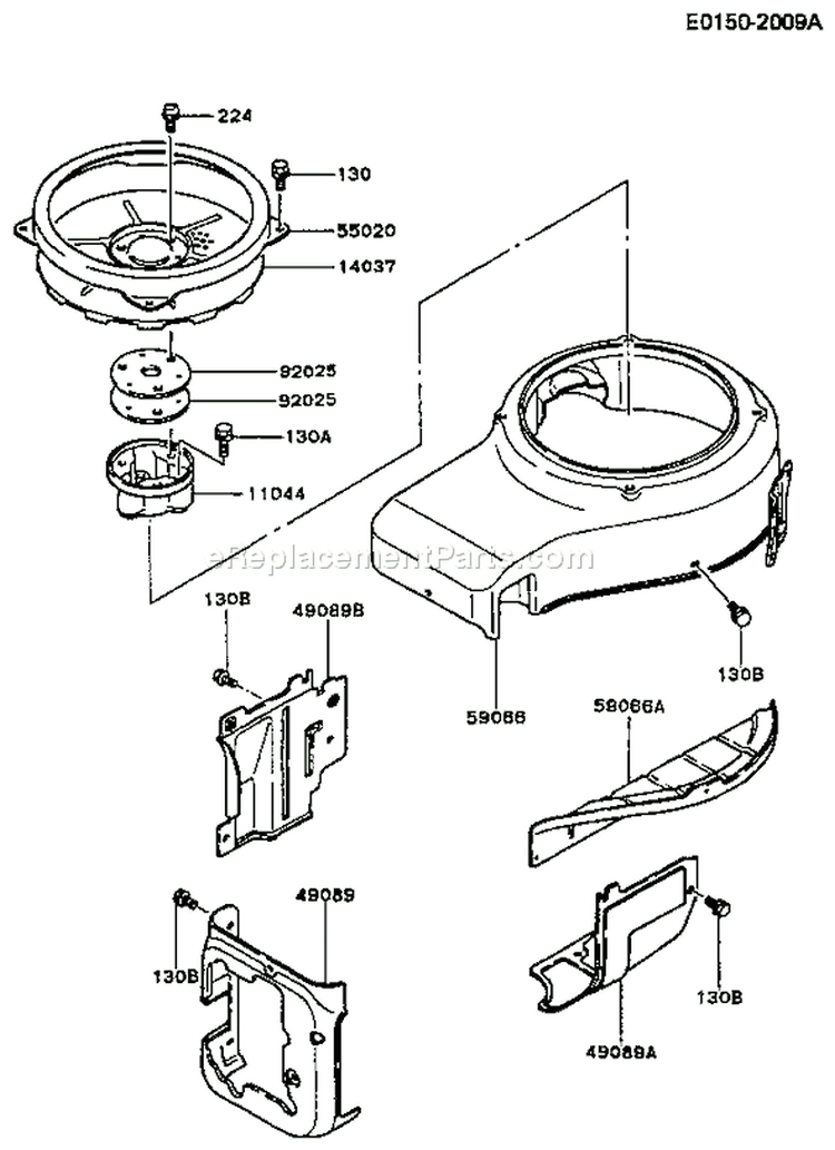 Page D Diagram and Parts List for FC540V BS07 Kawasaki Engine