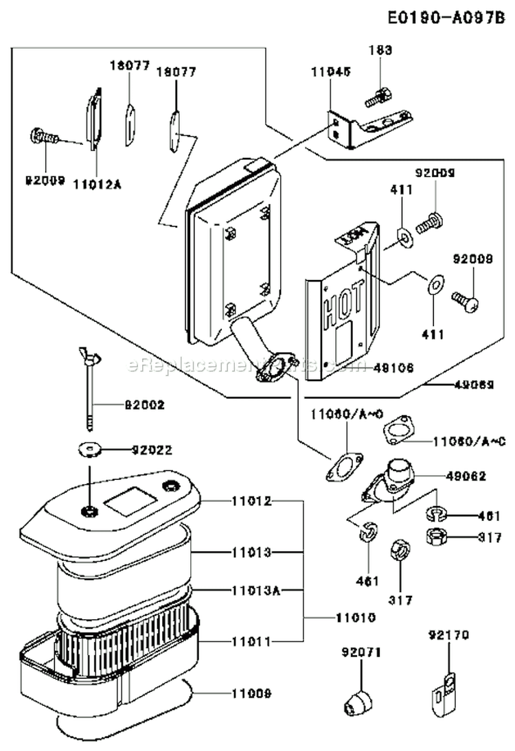 Page A Diagram and Parts List for FC540V FS13 Kawasaki Engine