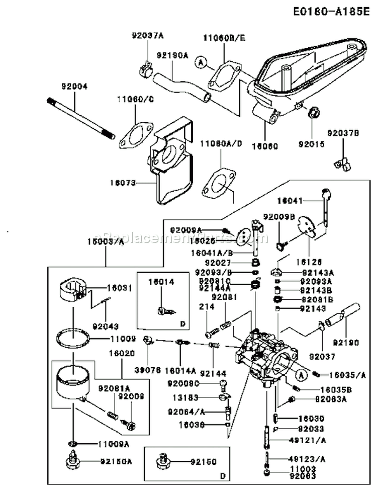 Page B Diagram and Parts List for FC540V FS13 Kawasaki Engine