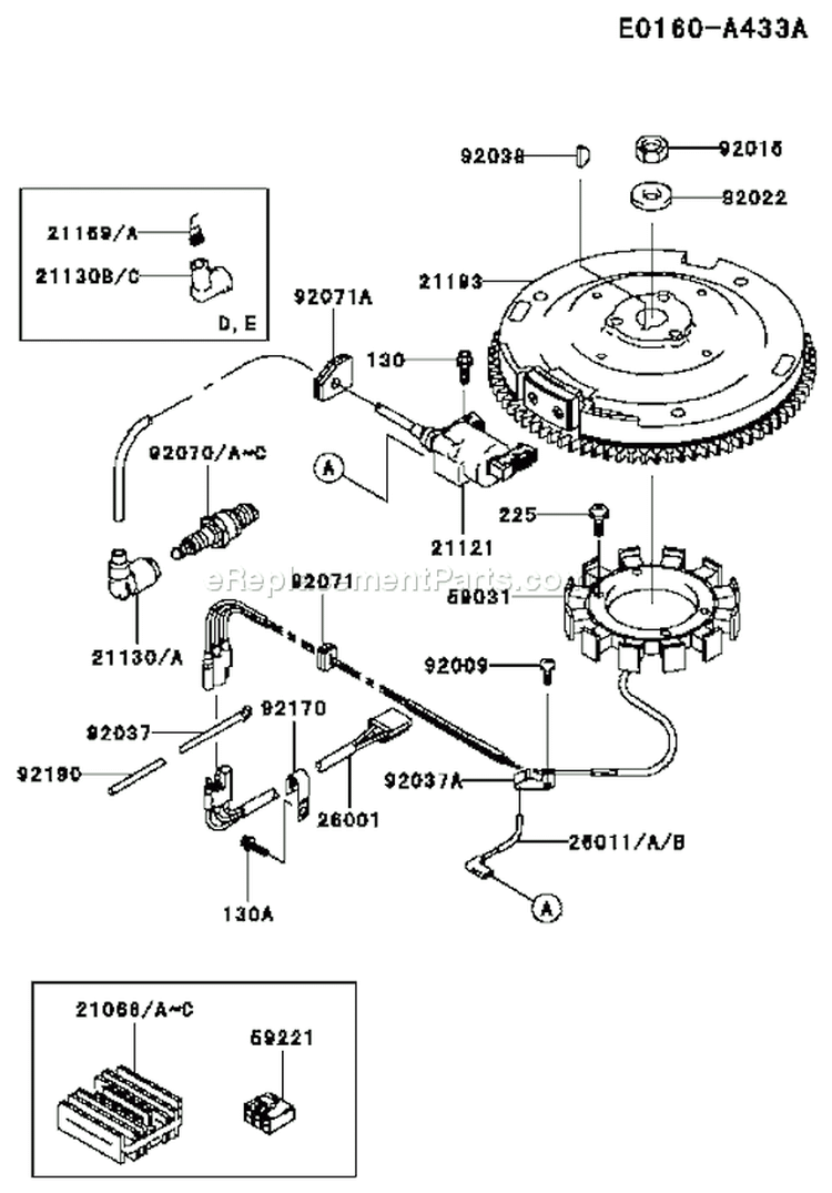 Page F Diagram and Parts List for FC540V FS13 Kawasaki Engine