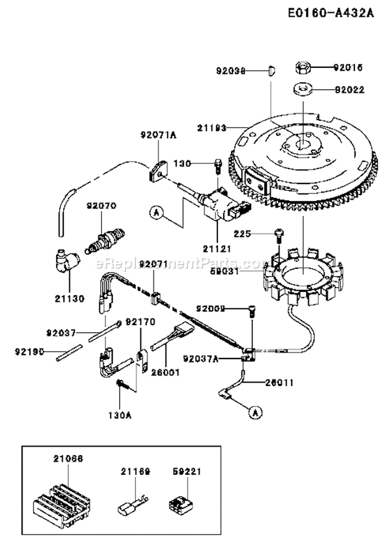 Page F Diagram and Parts List for FC540V JS16 Kawasaki Engine