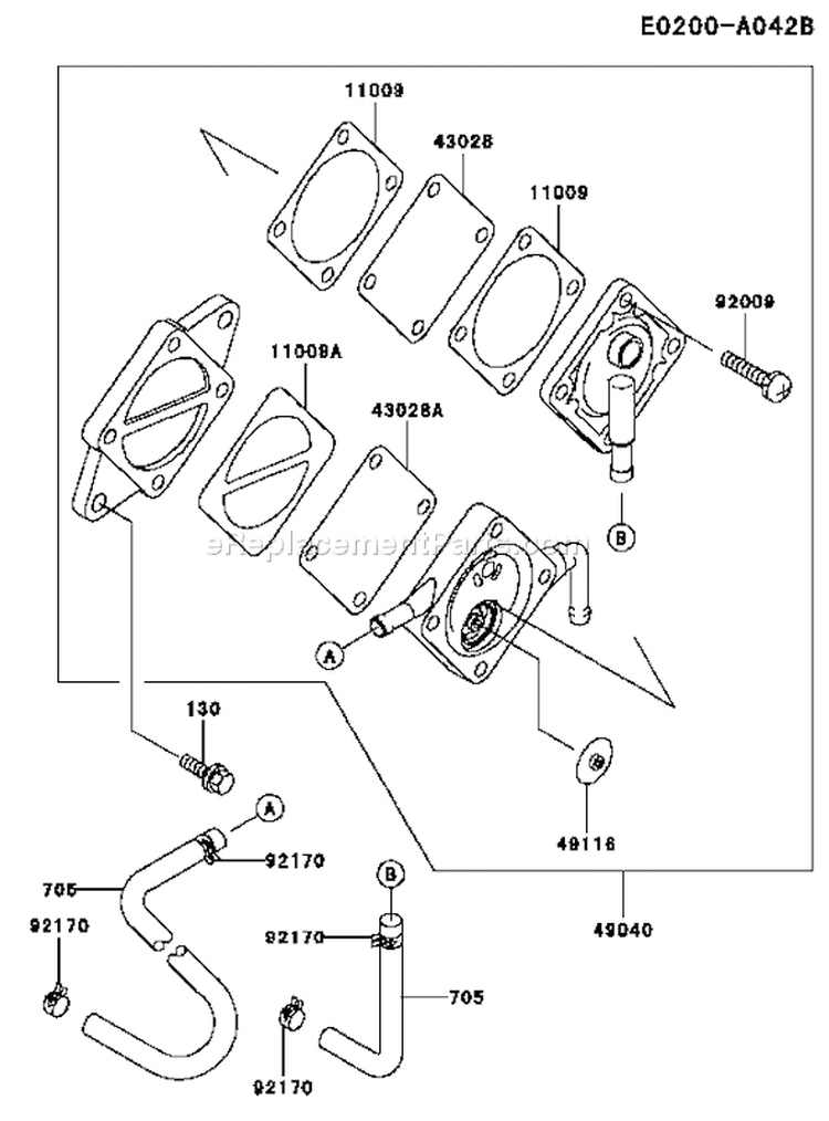 Page G Diagram and Parts List for FC540V LS03 Kawasaki Engine