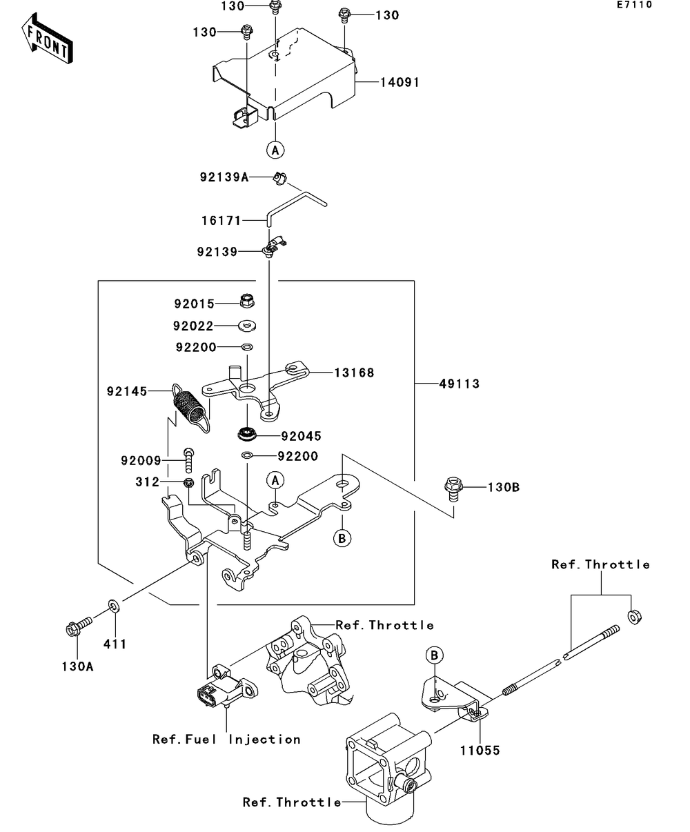 Control Diagram and Parts List for KAF620RDFA 2013 Kawasaki Lawn Tractor Accessories