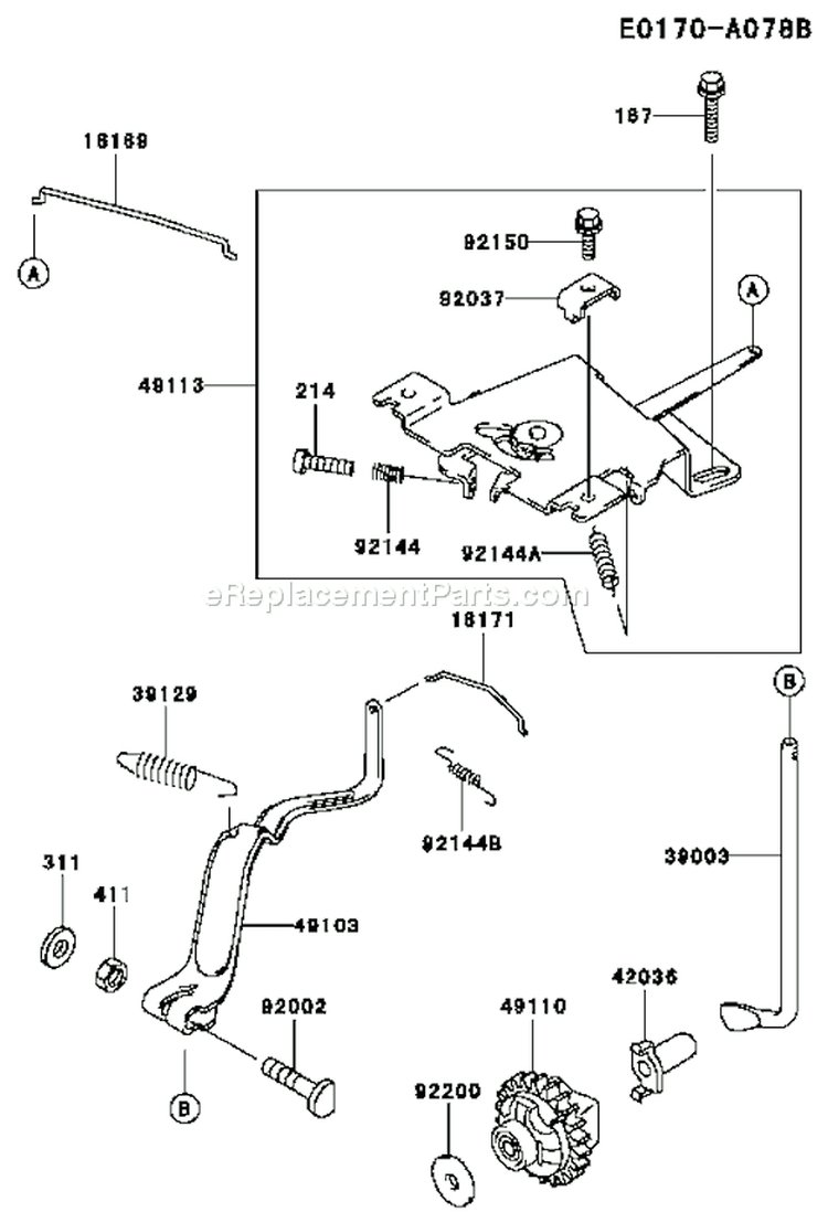 Page C Diagram and Parts List for FD501D AS00 Kawasaki Engine