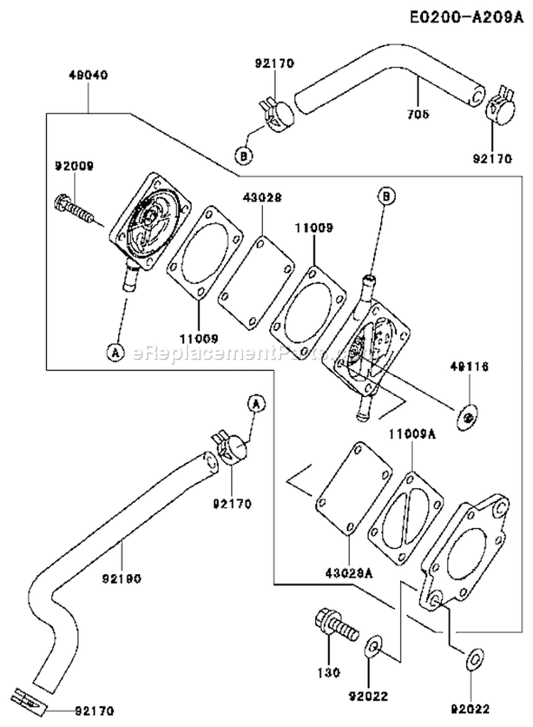 Page G Diagram and Parts List for FD501D AS00 Kawasaki Engine