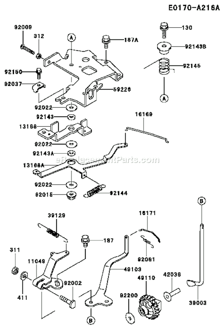 Page C Diagram and Parts List for FD501D AS02 Kawasaki Engine