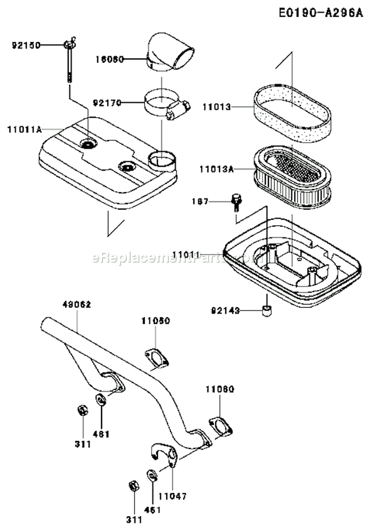 Page A Diagram and Parts List for FD501D AS03 Kawasaki Engine