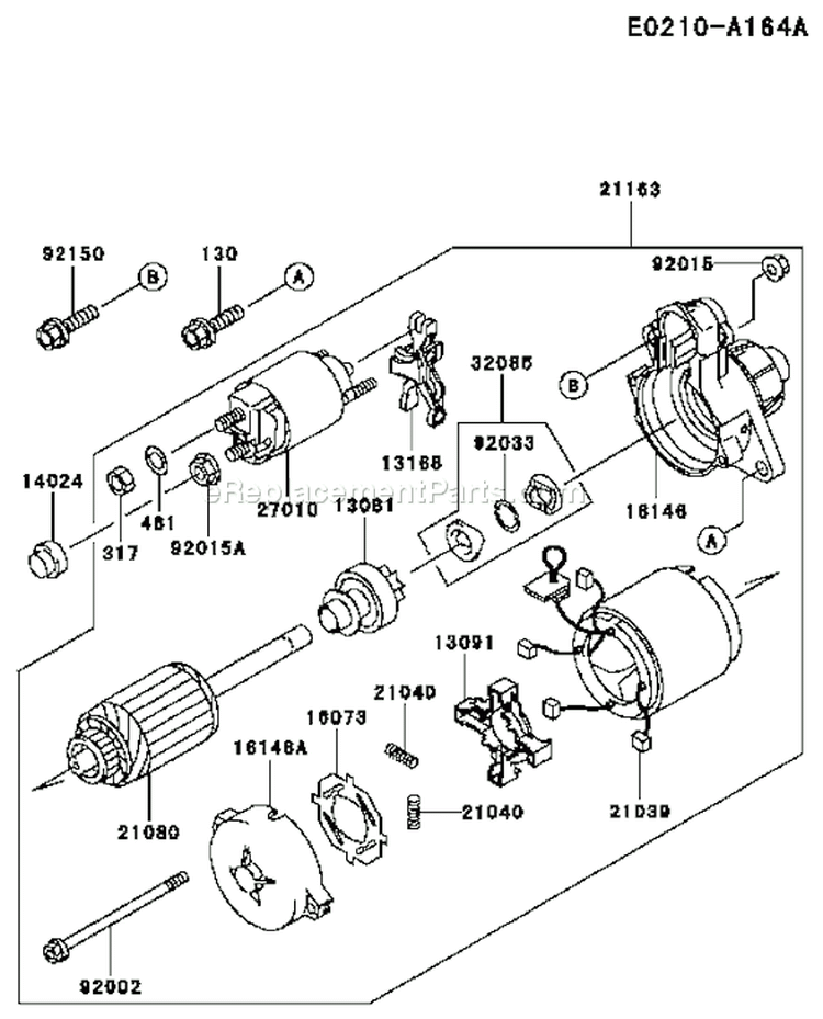Page K Diagram and Parts List for FD501D AS00 Kawasaki Engine