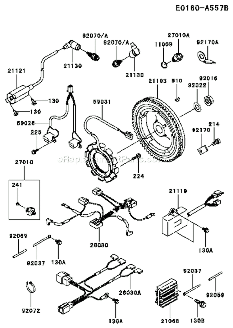 Page F Diagram and Parts List for FD501D AS03 Kawasaki Engine