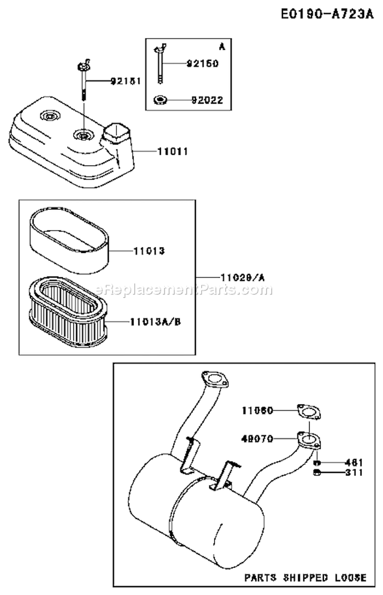 Page A Diagram and Parts List for FD501V BS03 Kawasaki Engine