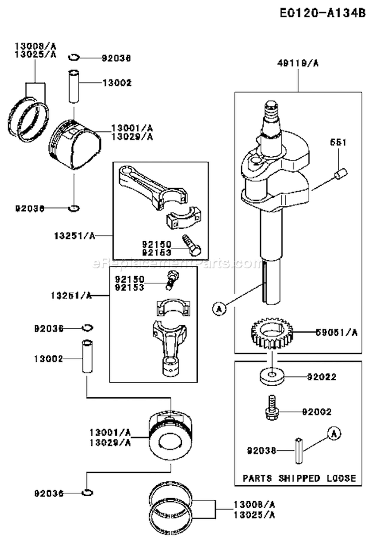 Page J Diagram and Parts List for FD501V BS03 Kawasaki Engine