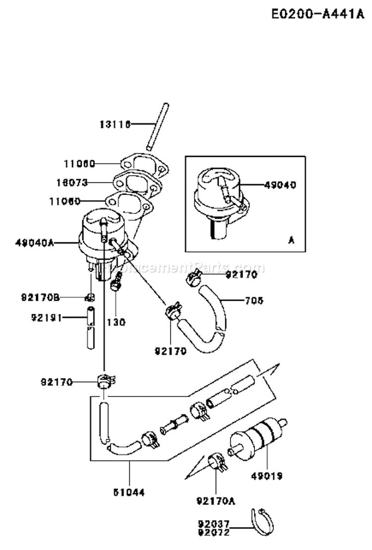 Page G Diagram and Parts List for FD501V BS03 Kawasaki Engine