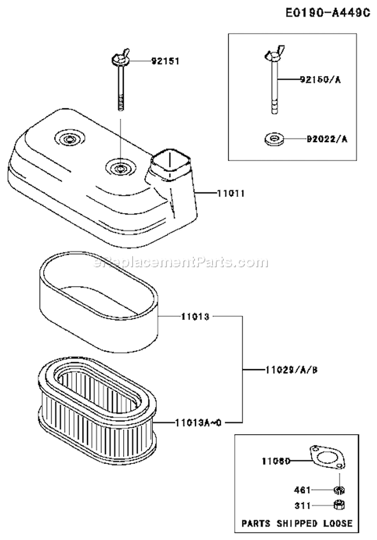 Page A Diagram and Parts List for FD501V BS02 Kawasaki Engine