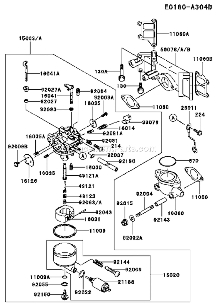 Page B Diagram and Parts List for FD501V BS02 Kawasaki Engine