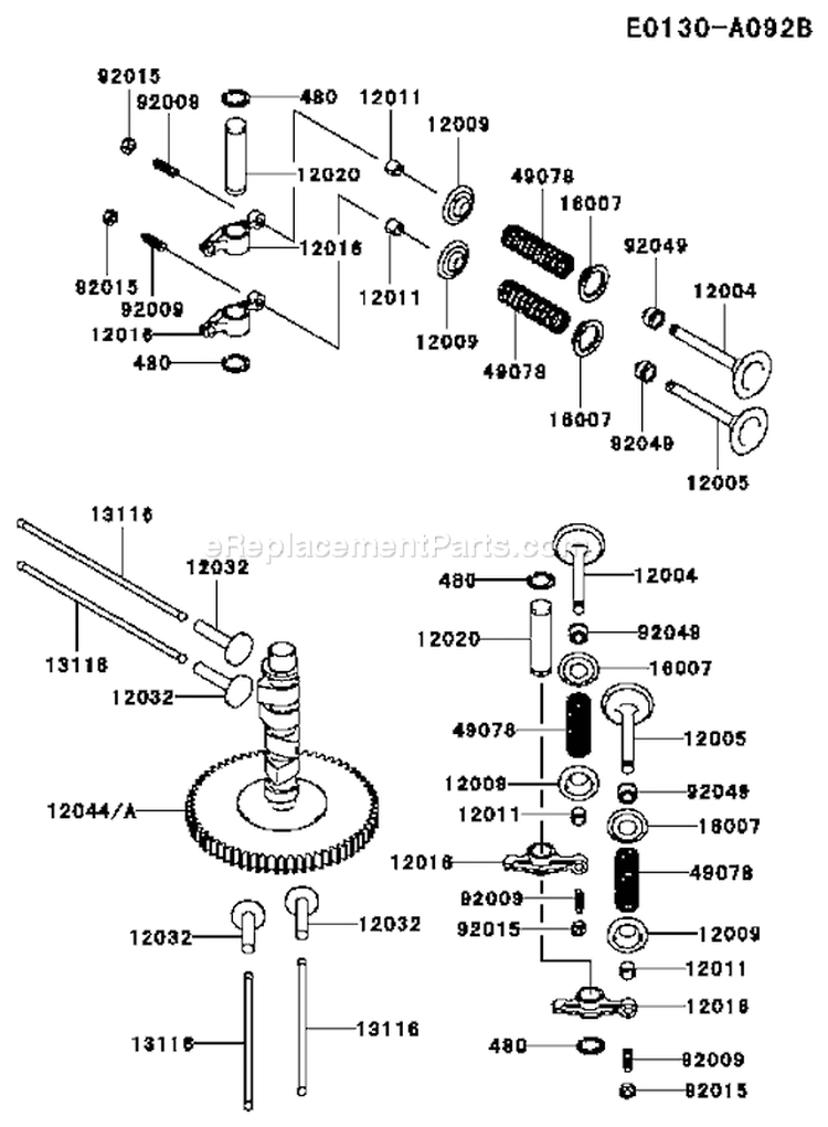 Page K Diagram and Parts List for FD501V DS05 Kawasaki Engine