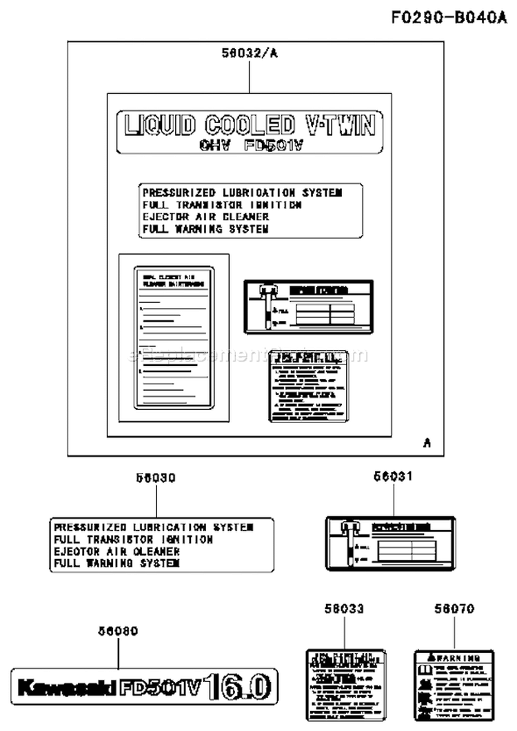 Page G Diagram and Parts List for FD501V DS05 Kawasaki Engine