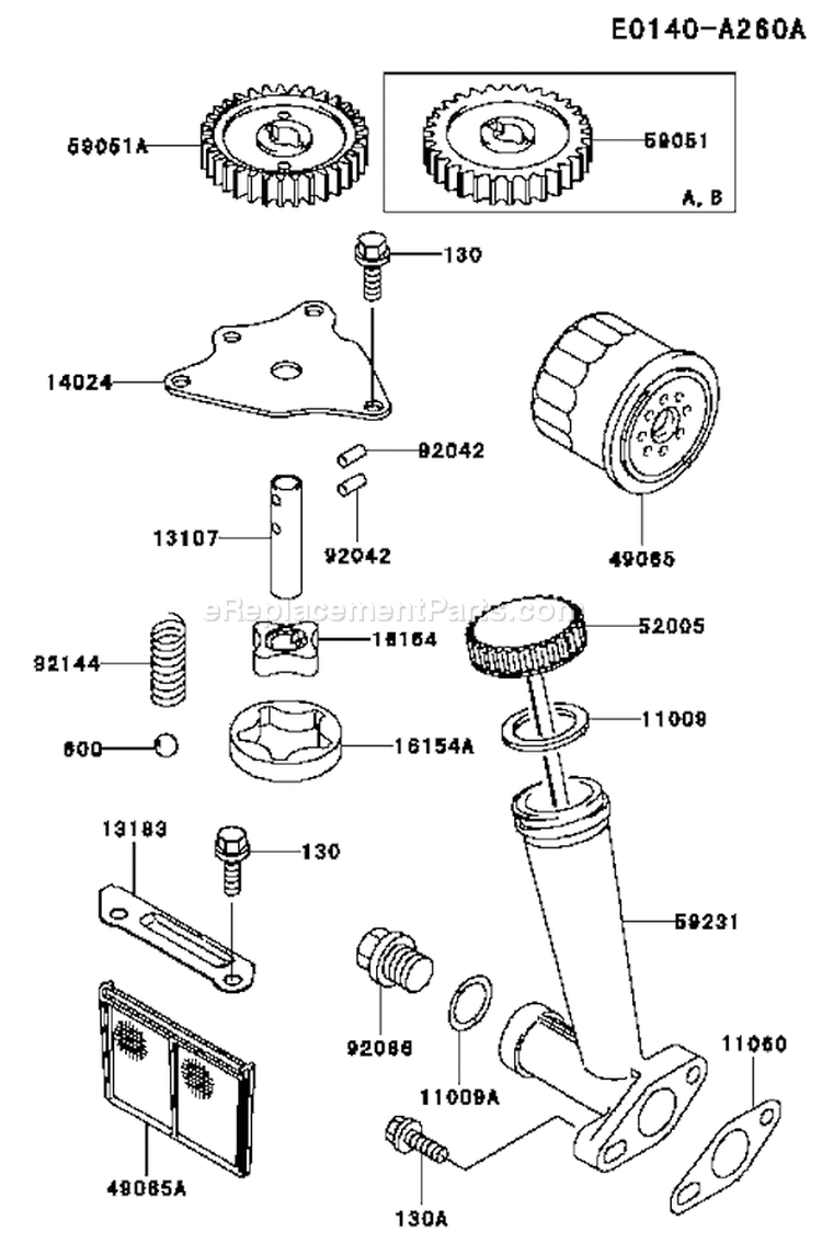 Page H Diagram and Parts List for FD501V DS05 Kawasaki Engine