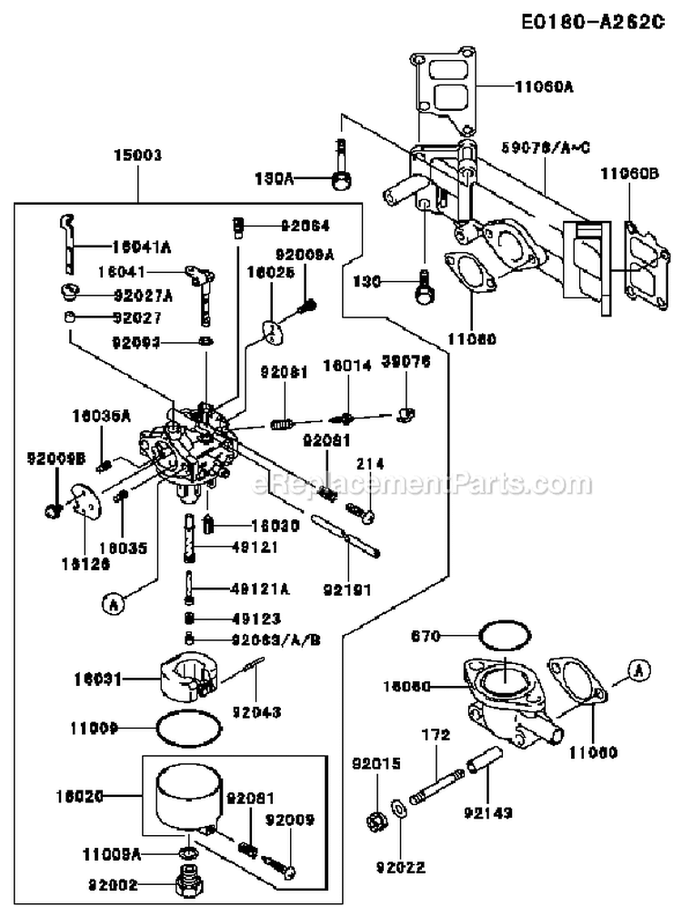 Page B Diagram and Parts List for FD590V AS06 Kawasaki Engine