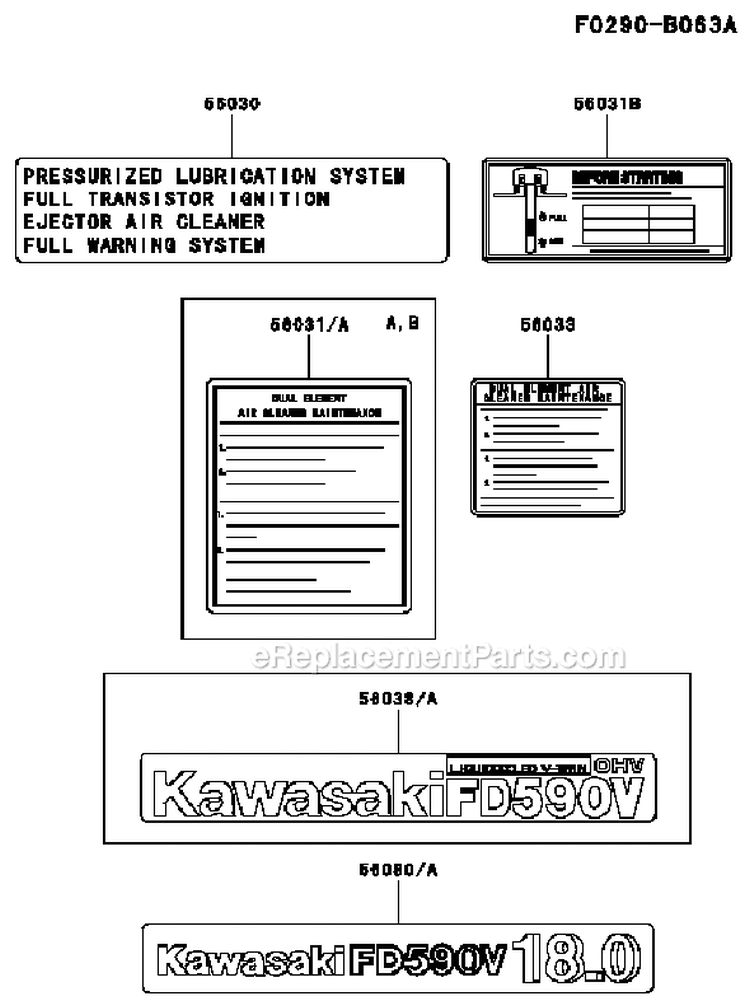 Page H Diagram and Parts List for FD590V AS06 Kawasaki Engine
