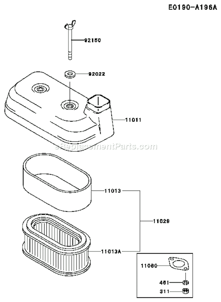 Page A Diagram and Parts List for FD590V AS07 Kawasaki Engine
