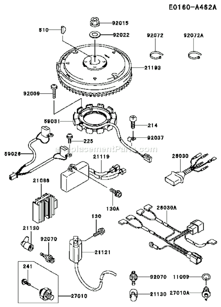 Page F Diagram and Parts List for FD590V AS07 Kawasaki Engine