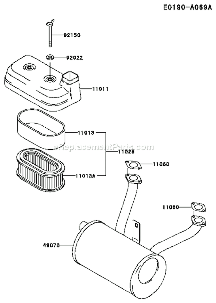 Page A Diagram and Parts List for FD590V BS05 Kawasaki Engine