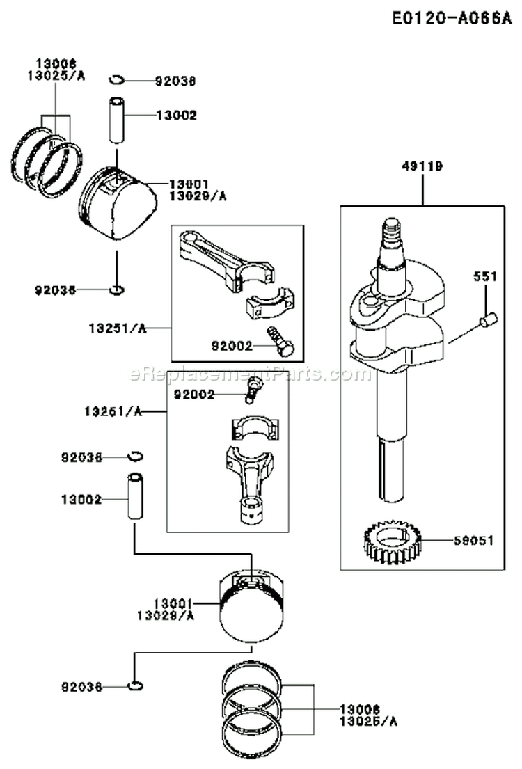 Page J Diagram and Parts List for FD590V BS05 Kawasaki Engine