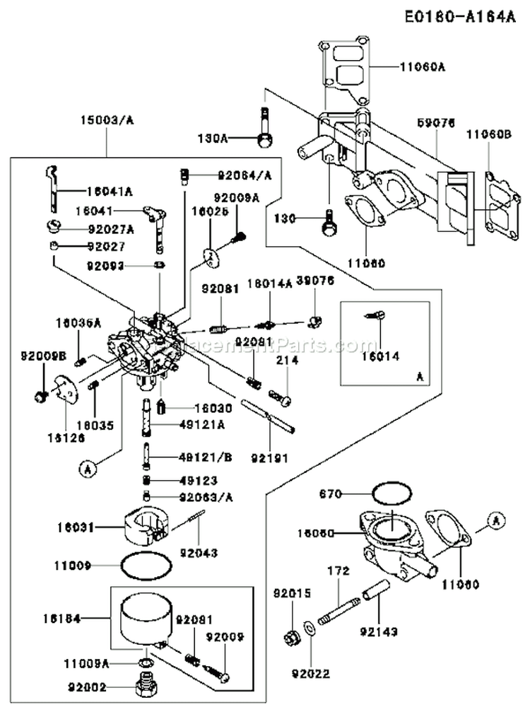 Page B Diagram and Parts List for FD590V BS05 Kawasaki Engine
