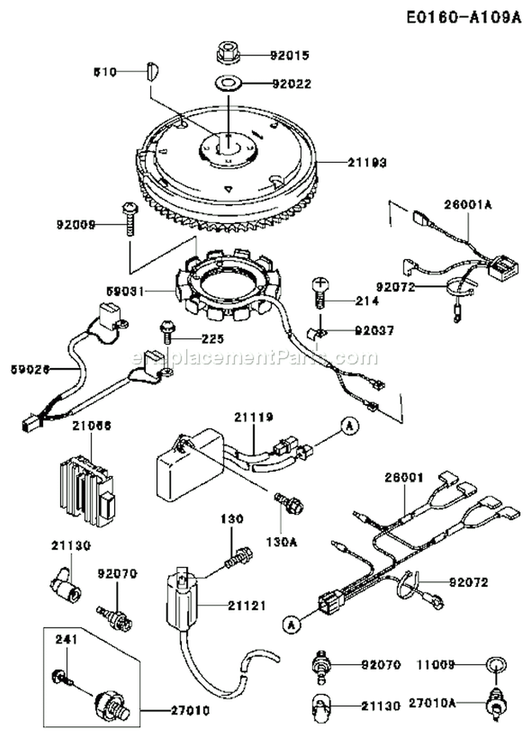 Page F Diagram and Parts List for FD590V BS05 Kawasaki Engine